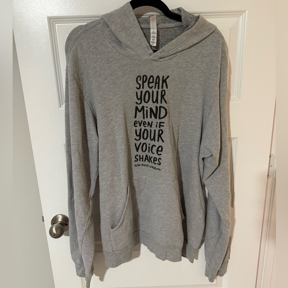 Gray Hoodie with RBG quote